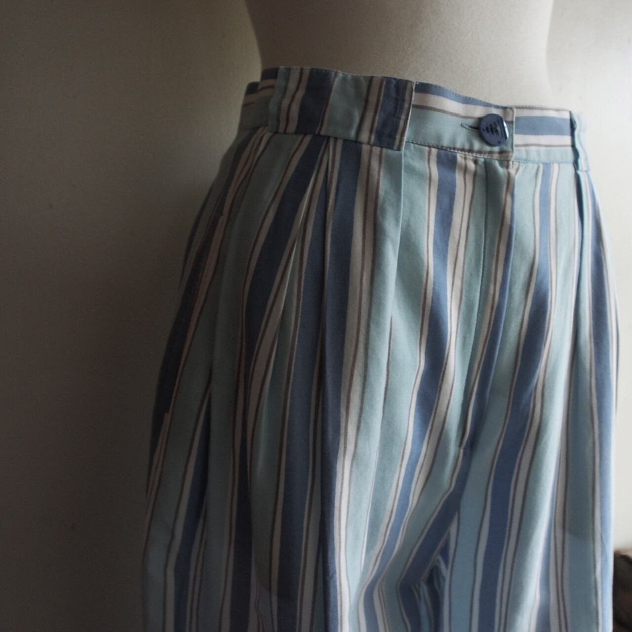 スイス製ブルーのストライプパンツ/Euro vintage stripe pants