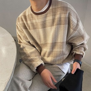 チェックパイピングニット　MT0080327