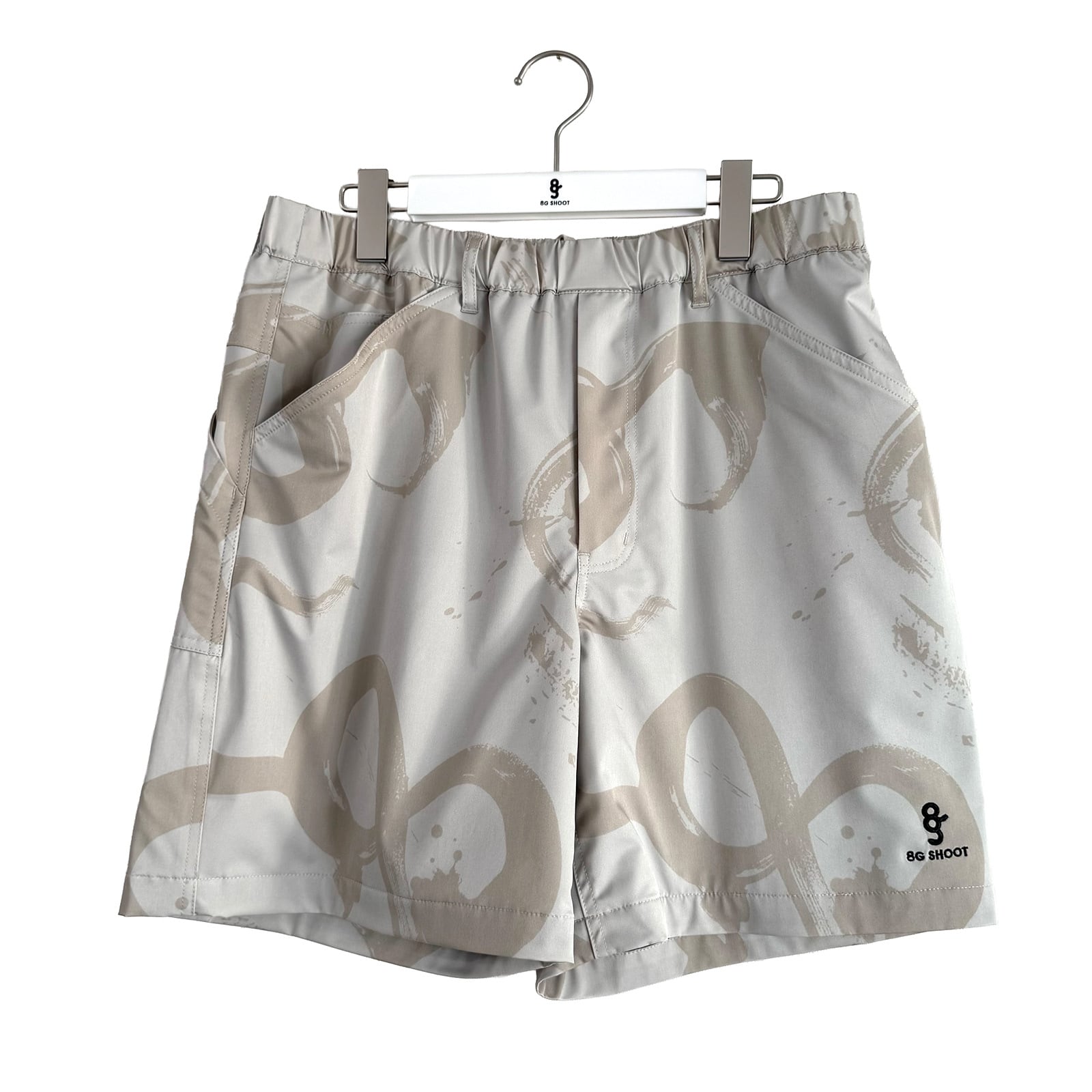 CALLIGRAPHY PATTERN SHORT PANTS -IVORY-
