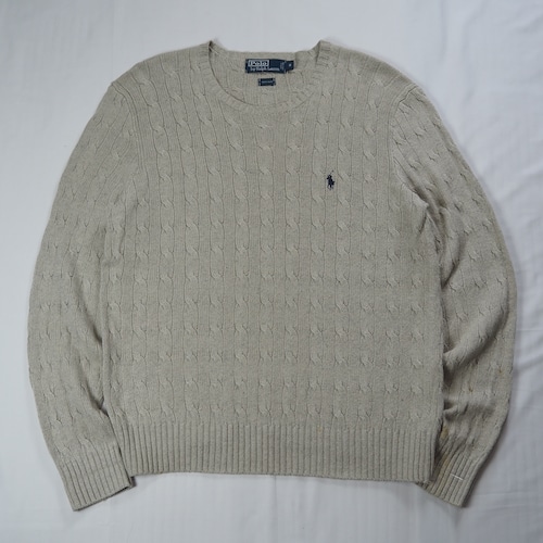 90's Ralph Lauren 100%シルク ケーブルニット Sサイズ