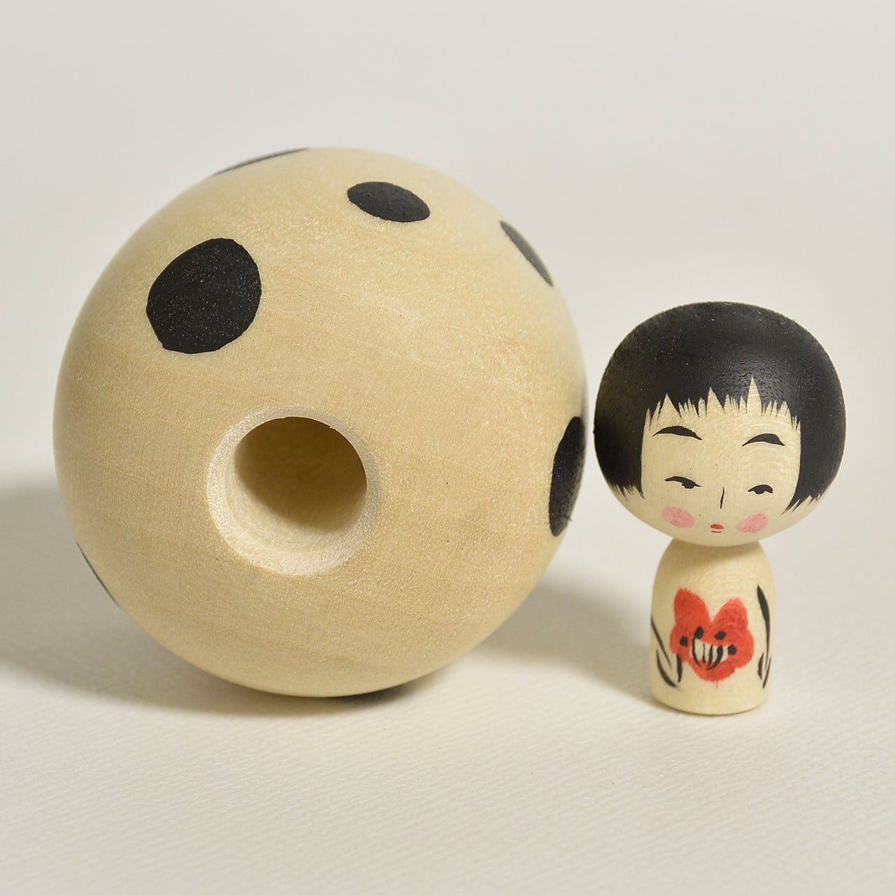 豆大福ちゃんこけし 約1.5寸 約4.5cm 鈴木明 工人（作並系）#2319