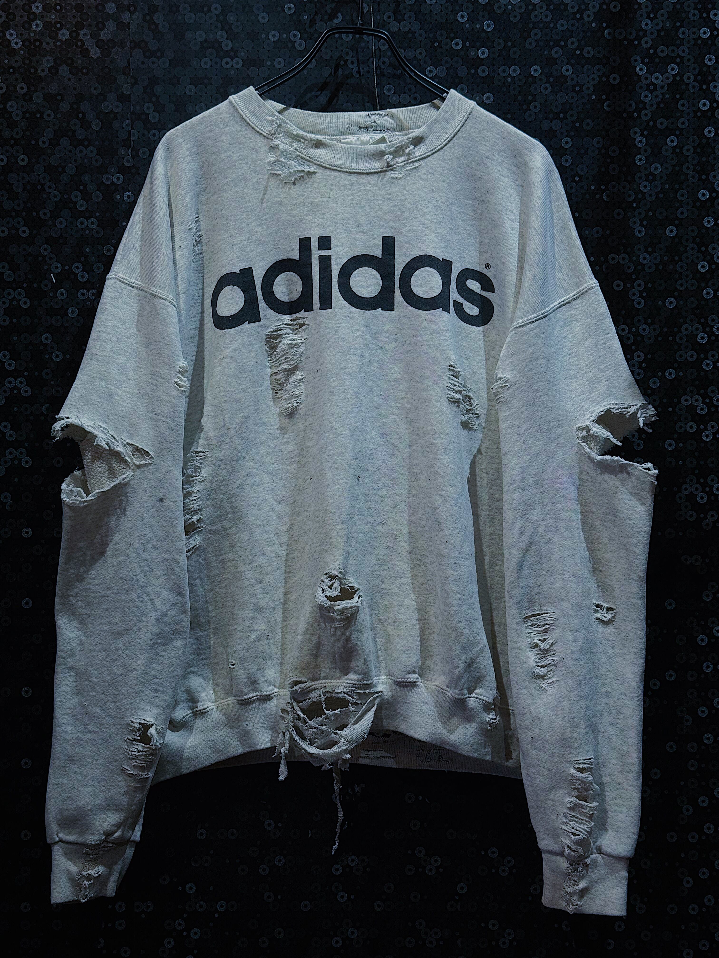 【ÆIEM】original"boro"remake adidas vintage adidas logo detail White sweat
