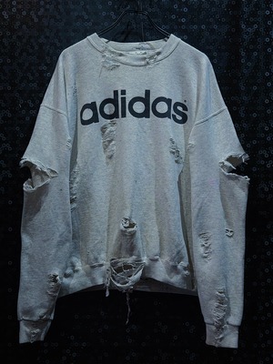 【ÆIEM】original"boro"remake adidas vintage adidas logo detail White sweat