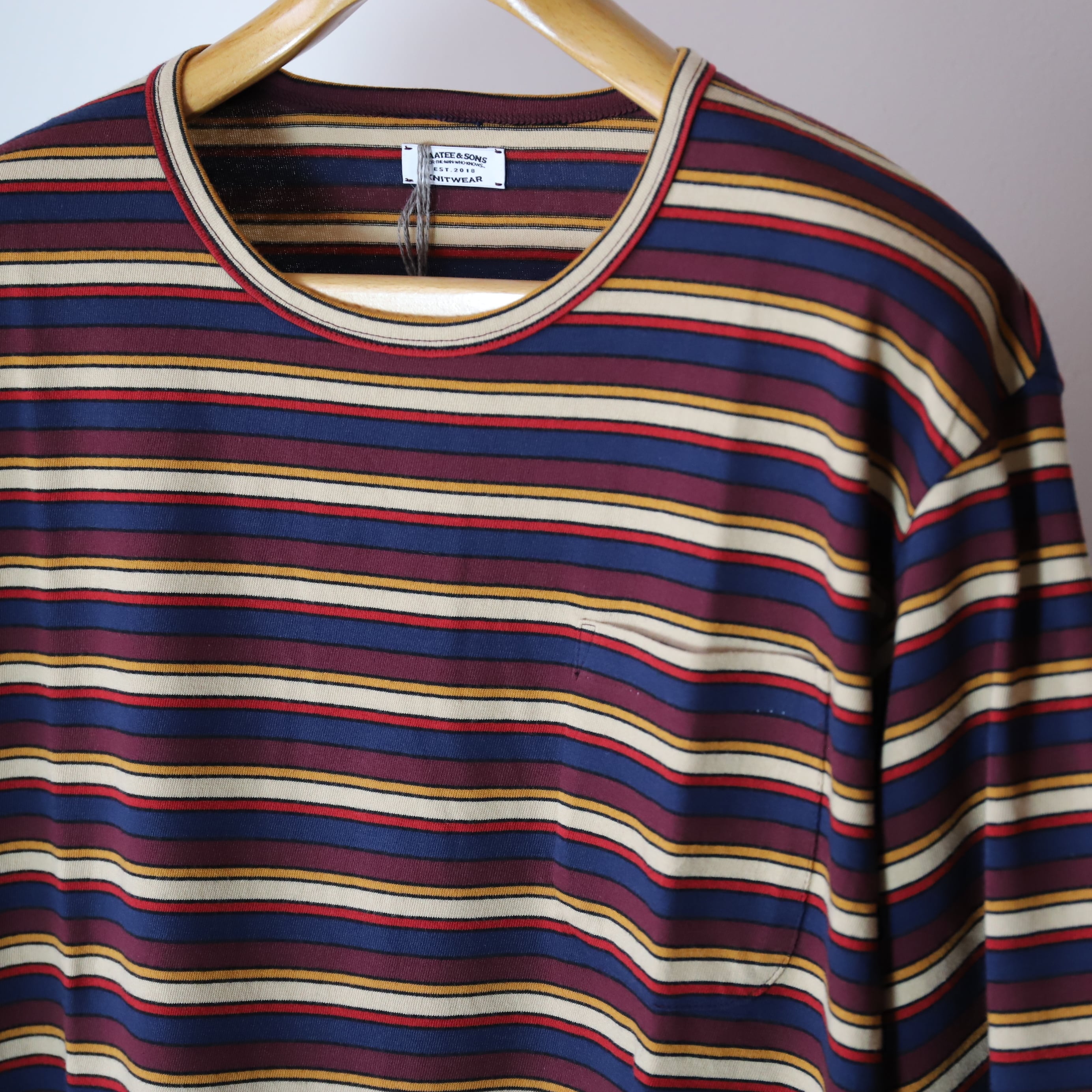 MAATEE&SONS / S/S BORDER POCKET TEE 