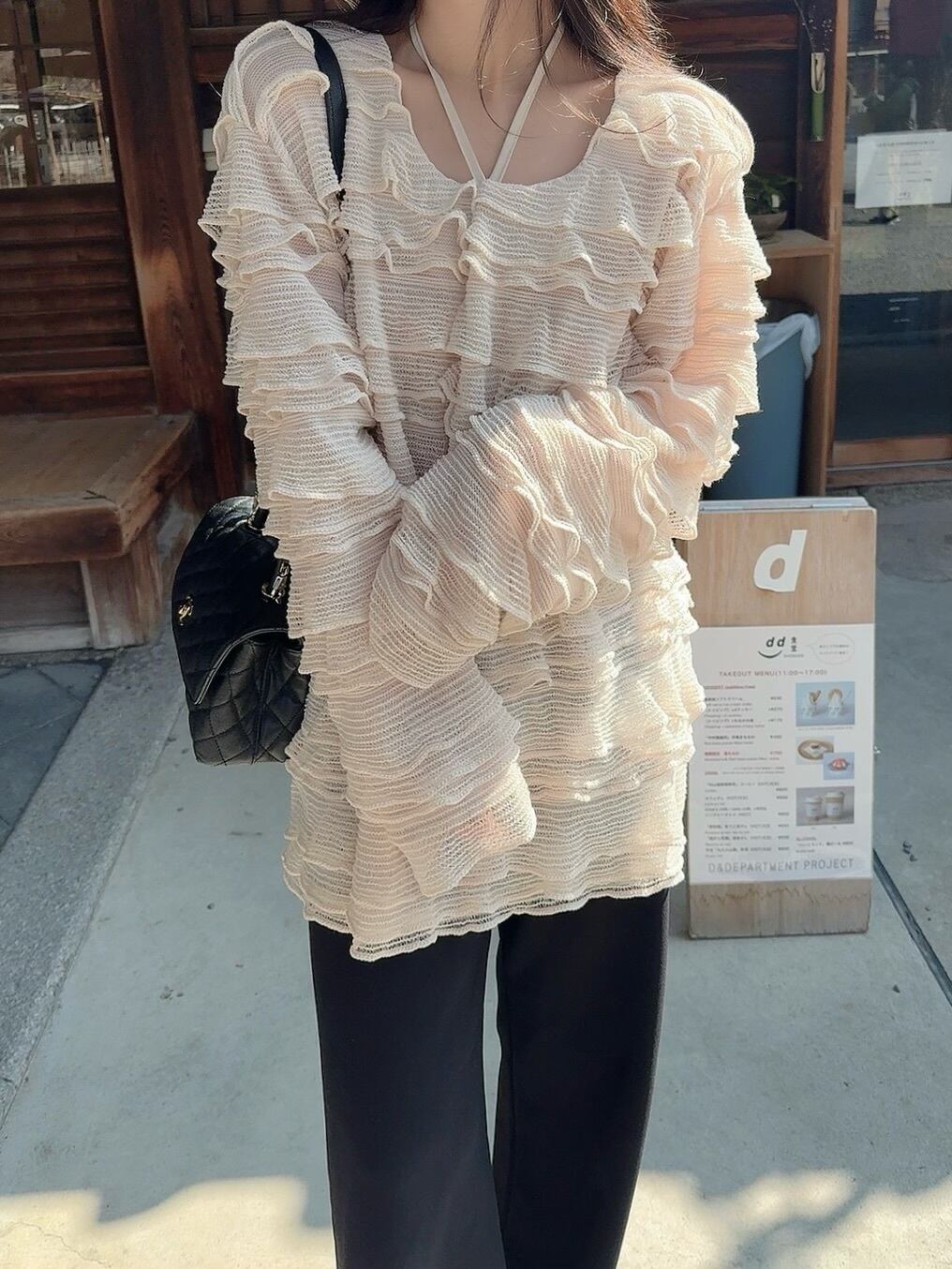 Tiered fril tunic /beige(4月中旬頃発送予定)