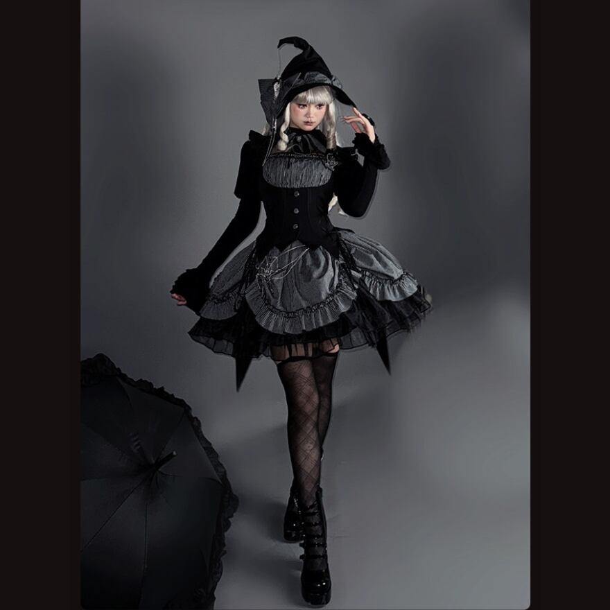 ゴスロリ 三角帽子×ヘッドドレス 魔女テーマ 撮影会向け｜WithU