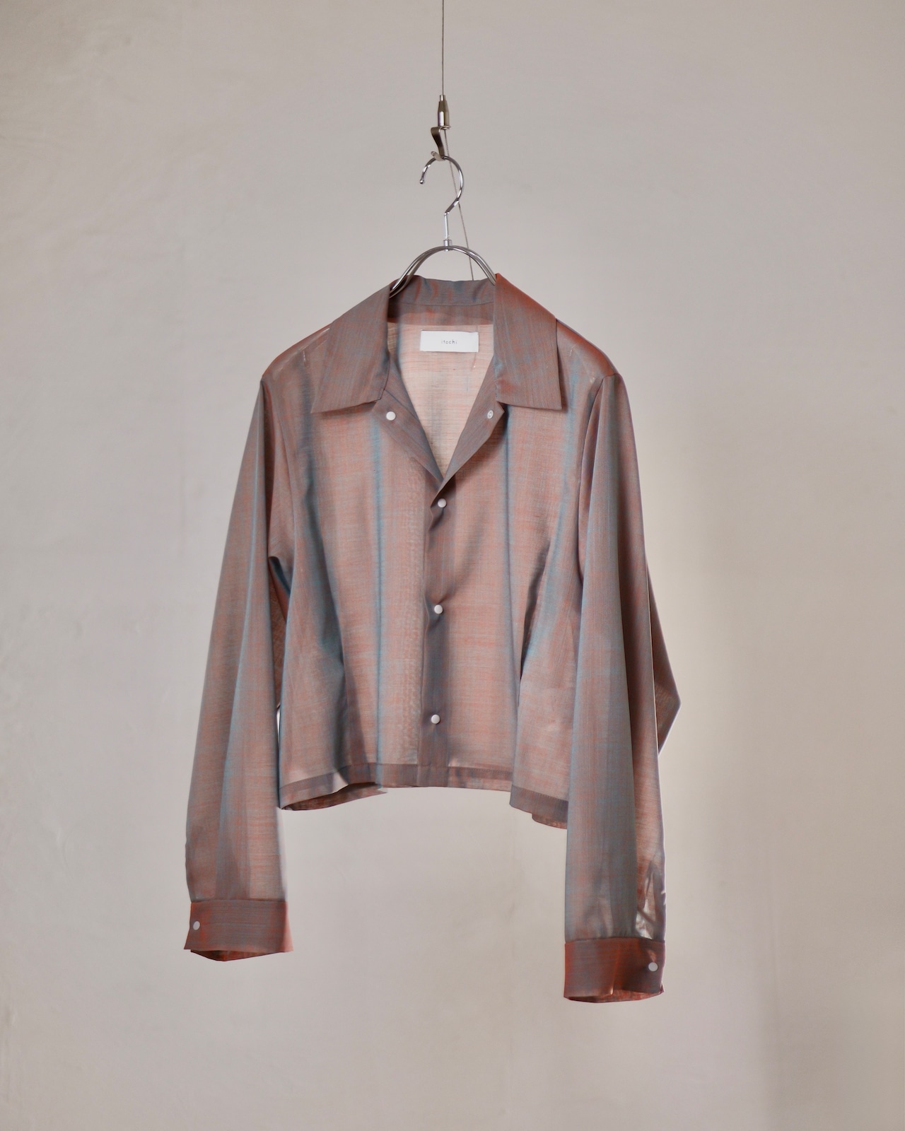 itochi - Eco Manerd voile tuck short shirt / sax × orange(イトチ : エコマンナードボイルタックショートシャツ/ サックス×オレンジ)