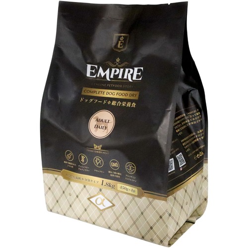 【在庫限り】消費期限2024/7/26 エンパイア アダルトデイリー 小粒 　1.8kg（450g×4）EMPIRE ADULT DAILY  Complete Dog Dry Food