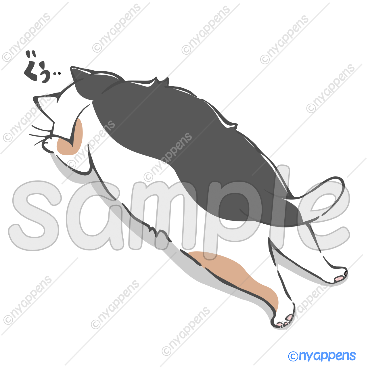 【商用利用OK】手書き猫イラスト<S10>ぐぅ。。