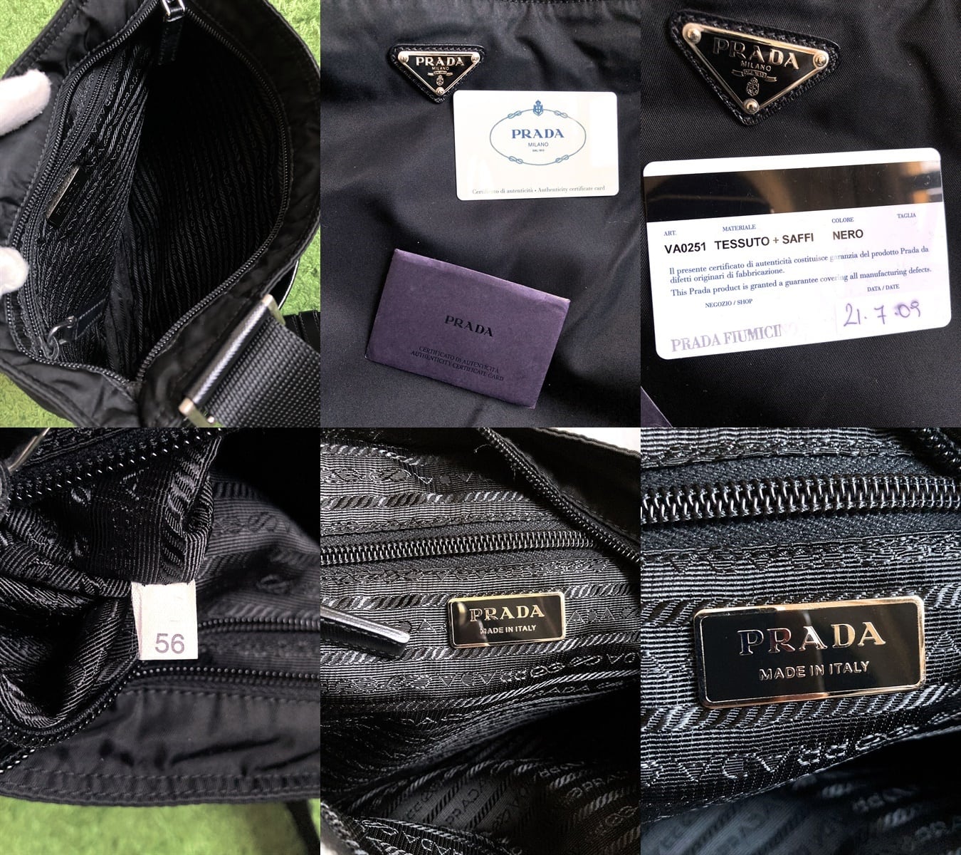 PRADA 美品 ギャラ付き 定価13万 プラダ ロゴ プレート ショルダー