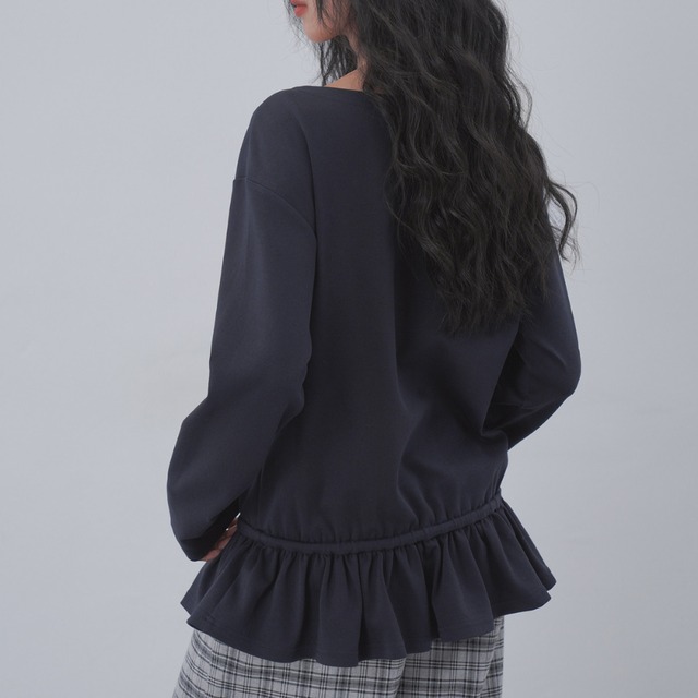 drawstring peplum top　J00449