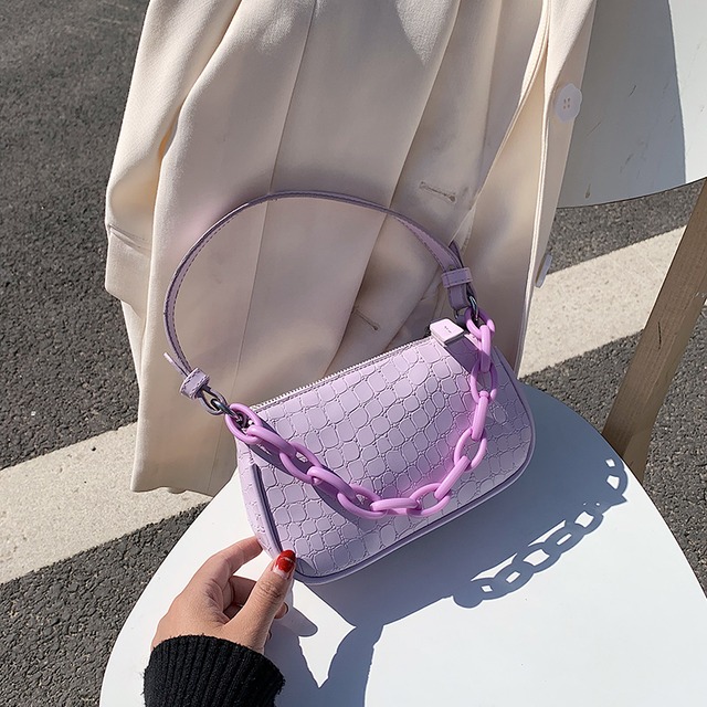 今年の人気のスモールバッグ女性バッグ2020新しいトレンディなファッションシンプルなワンショルダー脇の下のバッグ野生の女性のハンドバッグ Tiancai_Wing_Bag8832168