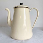 大きなホーローポット ベージュ アウトドア 花器としても  12kwbs4