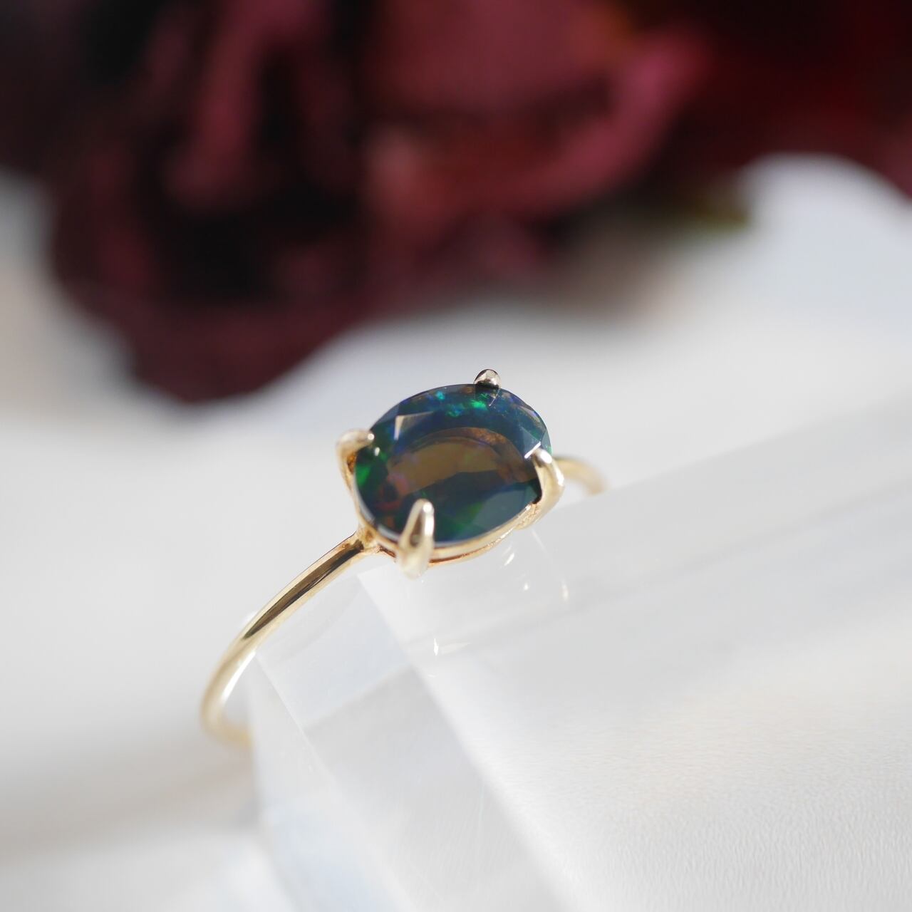 ブラックオパール オーバル リング No.3