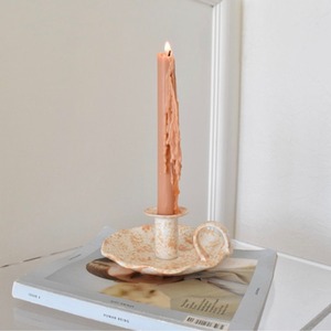 spongeware handle candle holder orange / テーパー キャンドルホルダー 韓国 北欧