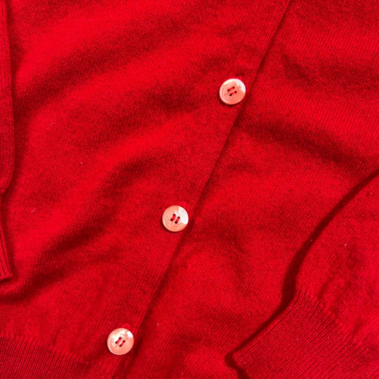 カシミヤ100% HERHIS ハーヒス ニット カーディガン M/レッド レディース