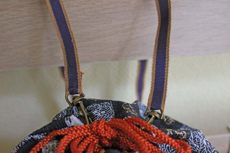 丸形和紙巾着袋＆ショルダーバッグ①＜Washi paper Round Drawstring Bag/Crossbody bag①＞