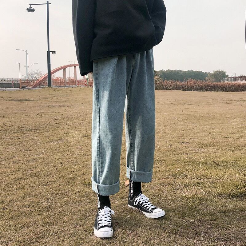 全1色 デニム パンツ ストレート カジュアル 無地 おしゃれ