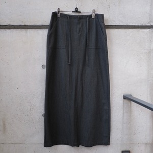 Charcoal Drawstring Long Skirt