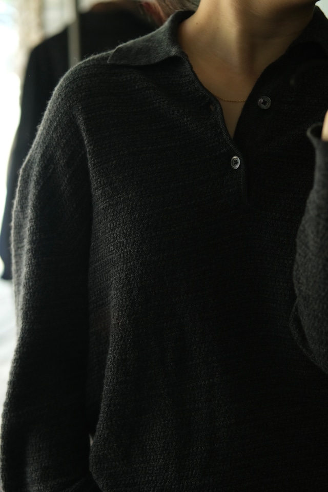 Utah/80-90's "IKE BEHAR" knit polo shirt/made in italy