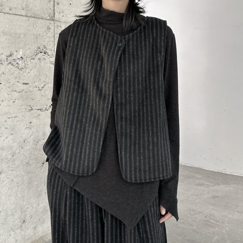Stripe One-Button Vest【TR3235】
