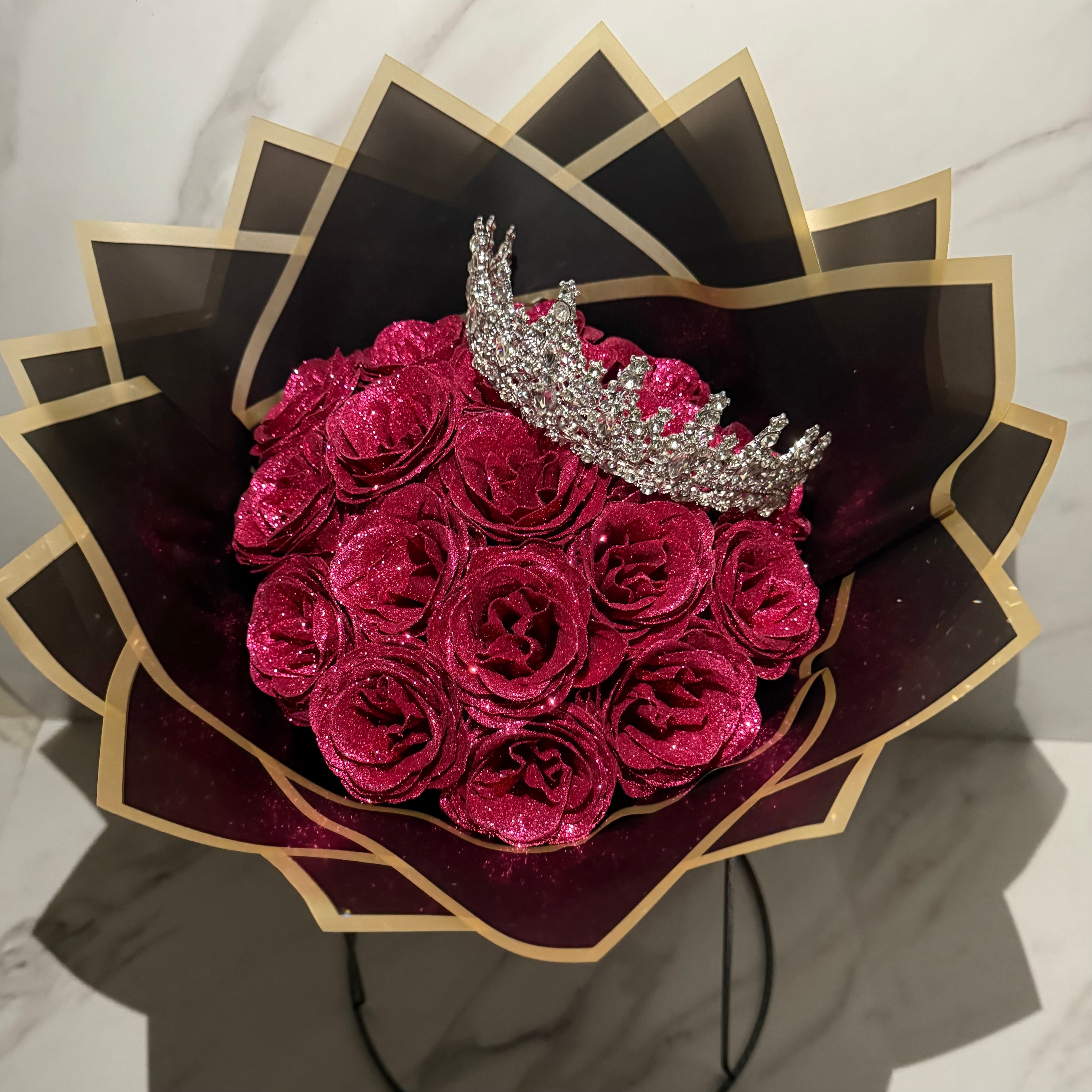 ROSE PINK/ローズピンク】Glitter roes bouquet ブーケ 花束18本