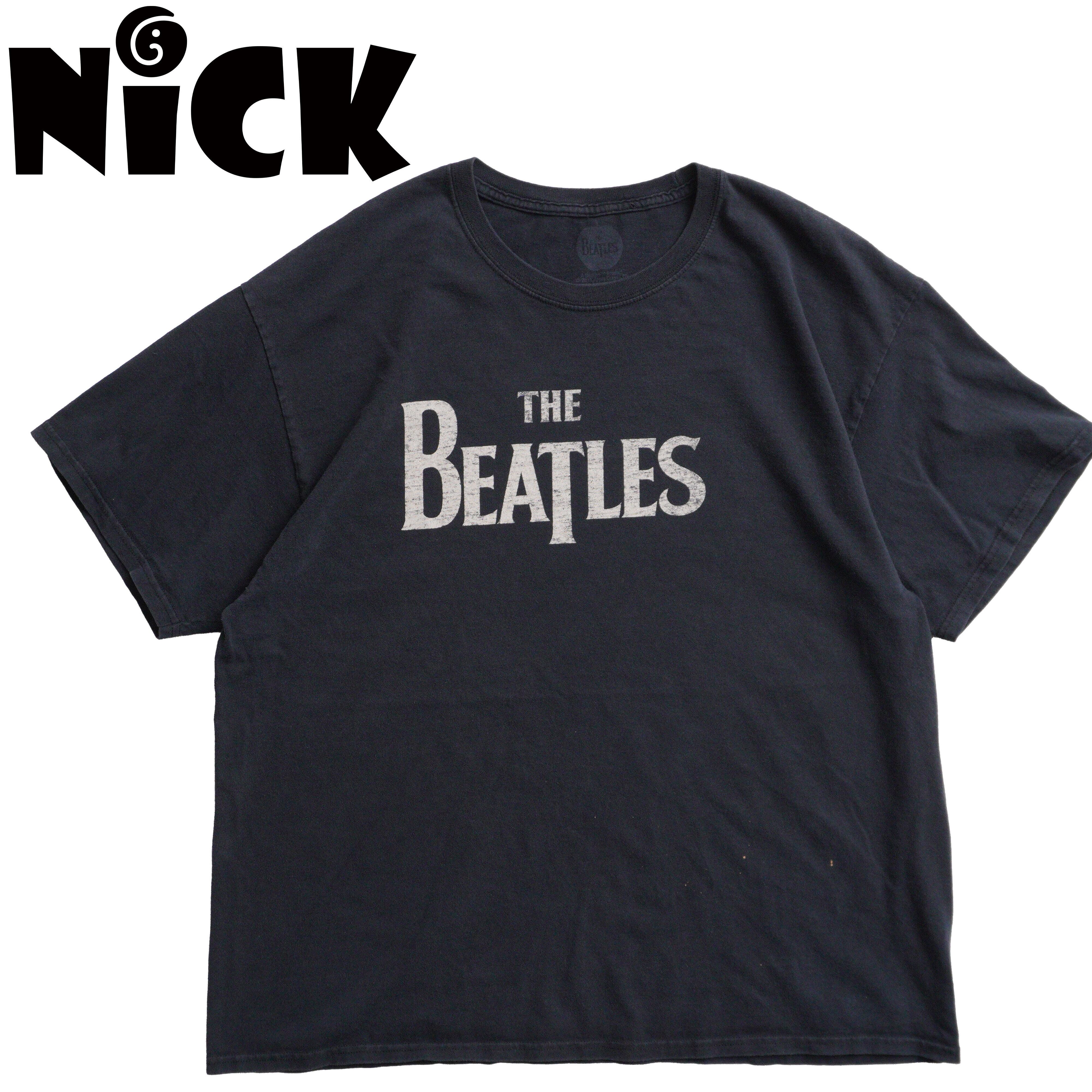 THE BEATLES バンドTシャツ ブラック ロゴプリント 半袖Tシャツ XL