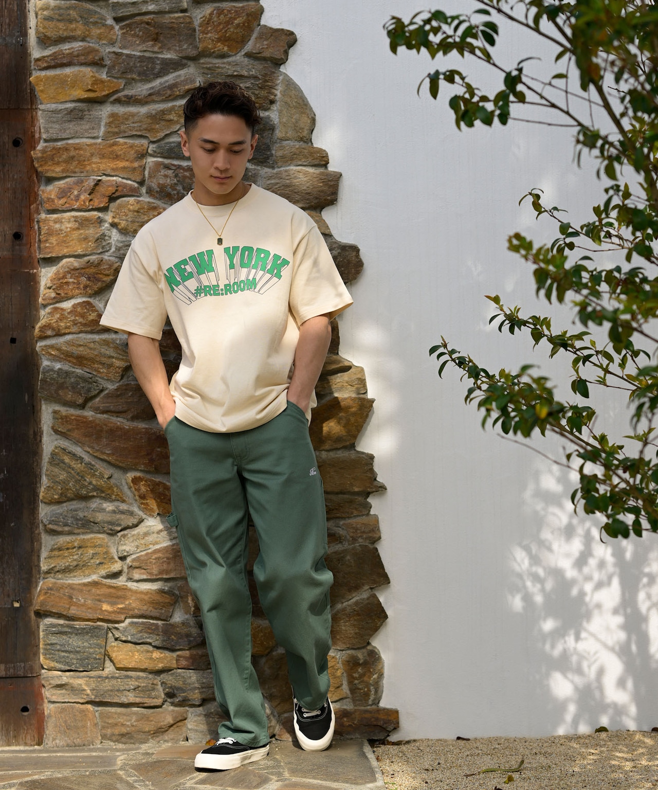 【#Re:room】COLOR CHINO PAINTER WIDE PANTS［REP217］