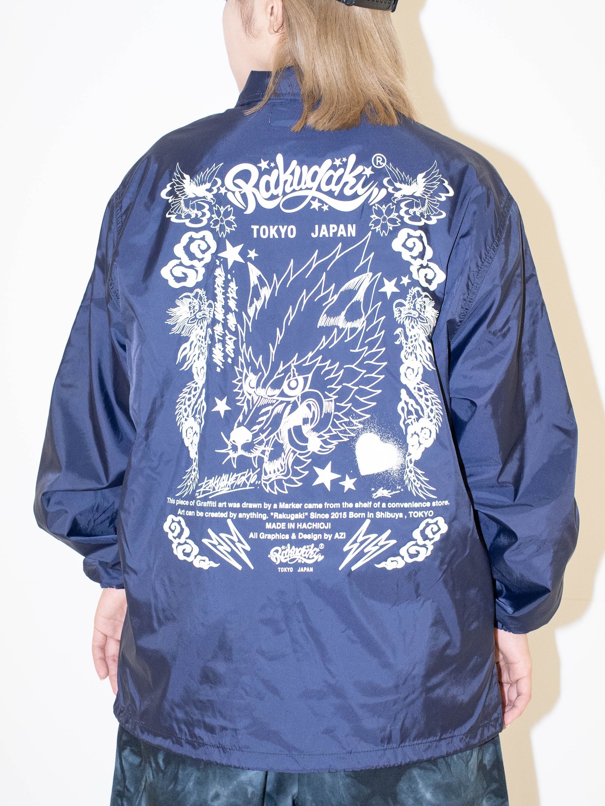 Rakugaki “Archive Graphics” Coach Jaket NAVY | RAKUGAKI ONLINE STORE