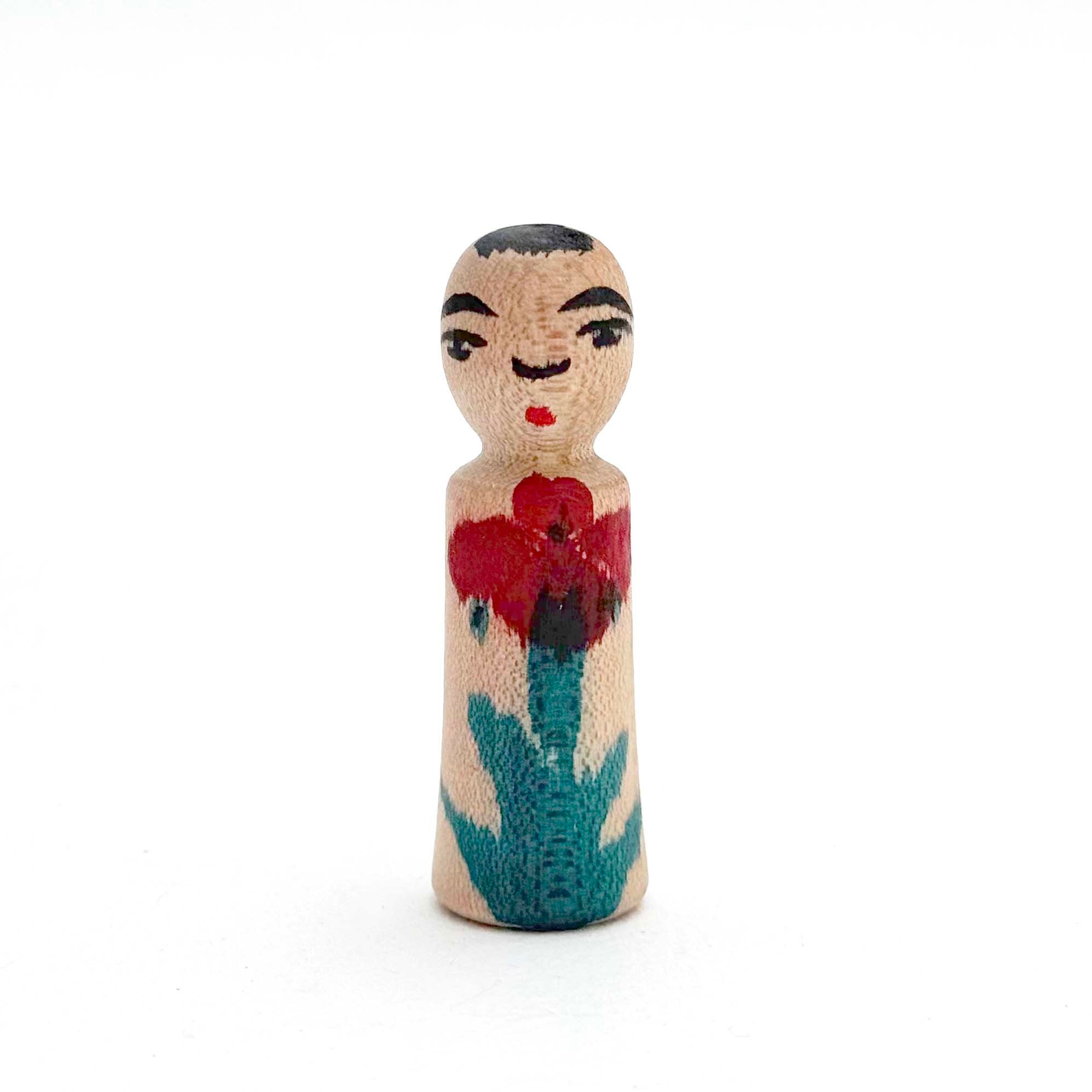今晃工人 / 嶽時代 小寸こけし（花一輪）