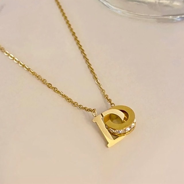 Initial Halo necklace［A644］
