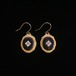 Dia shaped glass black oval drop earrings