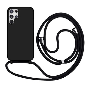 【努力特価】TMUJWS Galaxy S23 Ultra 5G ケース シリコン 耐衝撃 衝撃吸収 tpu ソフト SC-52D SCG20 ケース 肩掛け 斜めかけ 縄掛けケース ギャラクシーs23 ultra カバー 全面保護 落下防止 ネックストラップ 調節可能なネックレス 軽量 薄型 耐久 おしゃれ 人気 携帯カバー 黒 MZ84-31