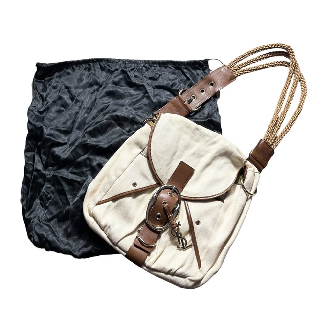 archive YVES SAINT LAURENT RIVE GAUCHE canvas shoulder bag