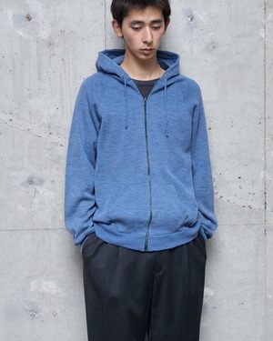 old knitted zip up hoodie / Made In FRANCE