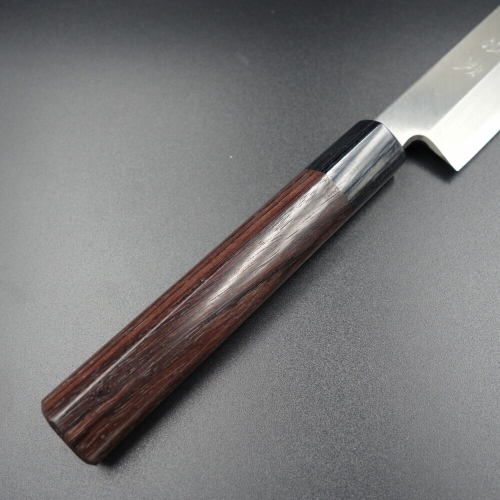 仙助 柳刃包丁 240mm 刺身包丁 紫檀シノギ柄 包丁 仙助 包丁 柳刃包丁 刺身包丁 240mm 銀三 ステンレス 紫檀シノギ柄