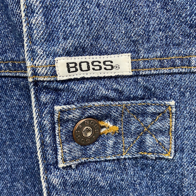 『送料無料』　90s BOSS デニムカバーオール　ブラックカルチャー系