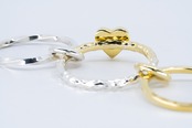 R-123 Three linked Arabesque Heart Ring( 24K Gradient Gold Plated)