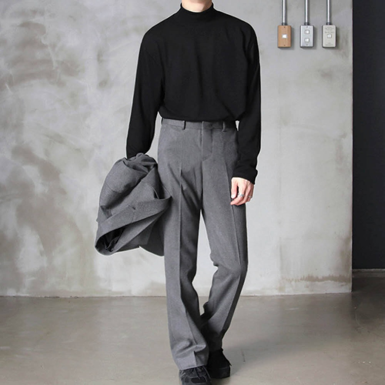 ベーシックモックネックロングTシャツ　MT0080053