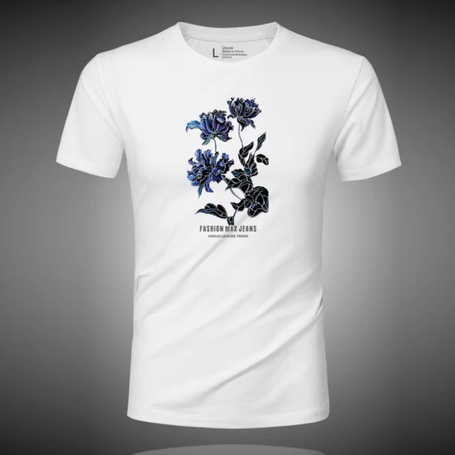 フラワーアートTシャツ（3color）　M1005