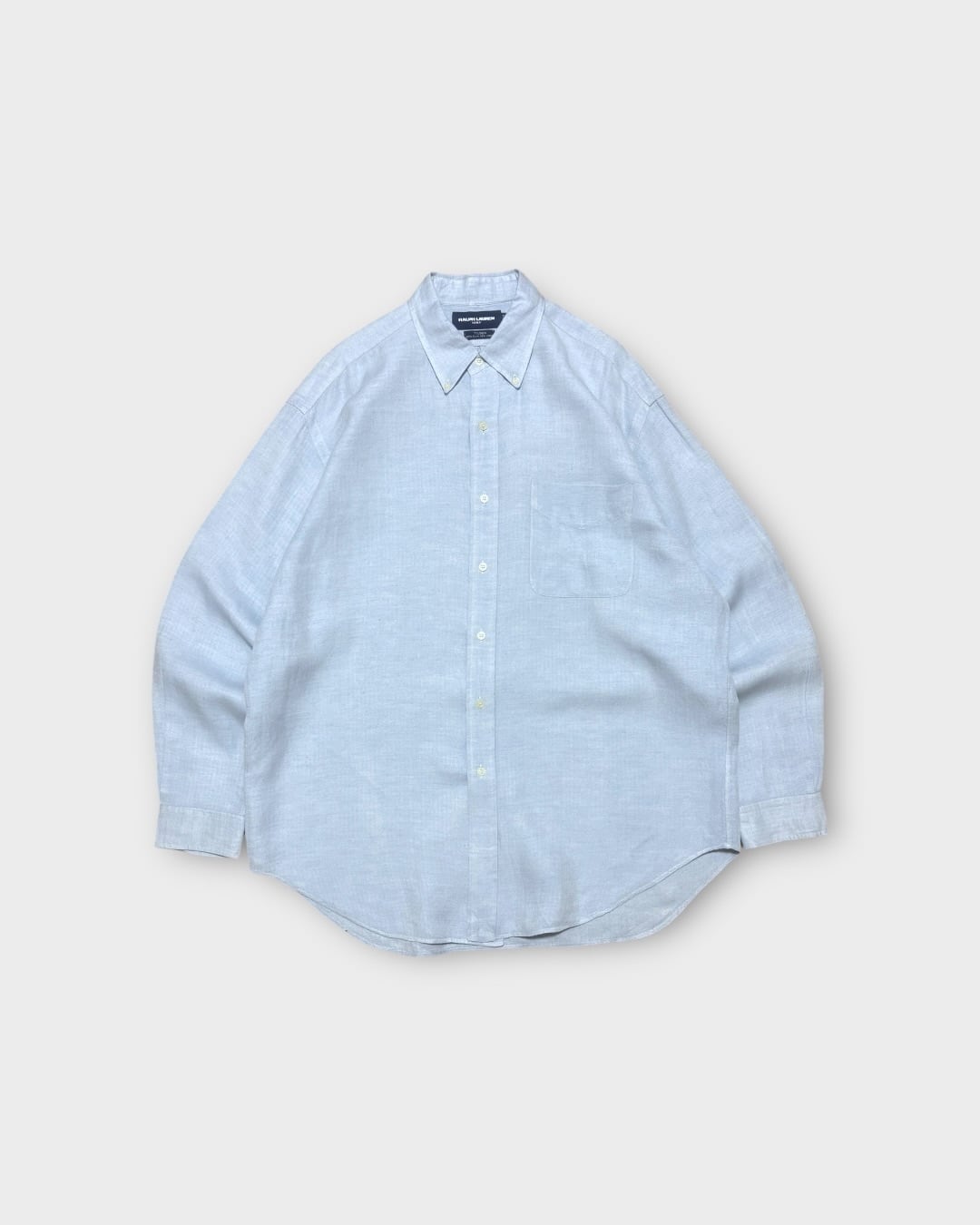 【VINTAGE】1990’s “Ralph Lauren” Silk Linen Button-Down Shirt