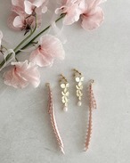 S I U R | melu earring / pierce (2way) - dusty rose -
