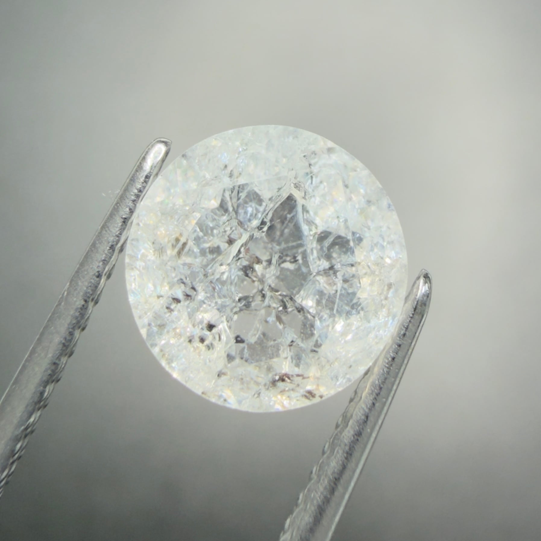 【レア物】129 ブラジル産ドゥルージークォーツ・クラスター クラッククォーツ】 ルース ブラジル産 1.72ct ② | たからいしルース