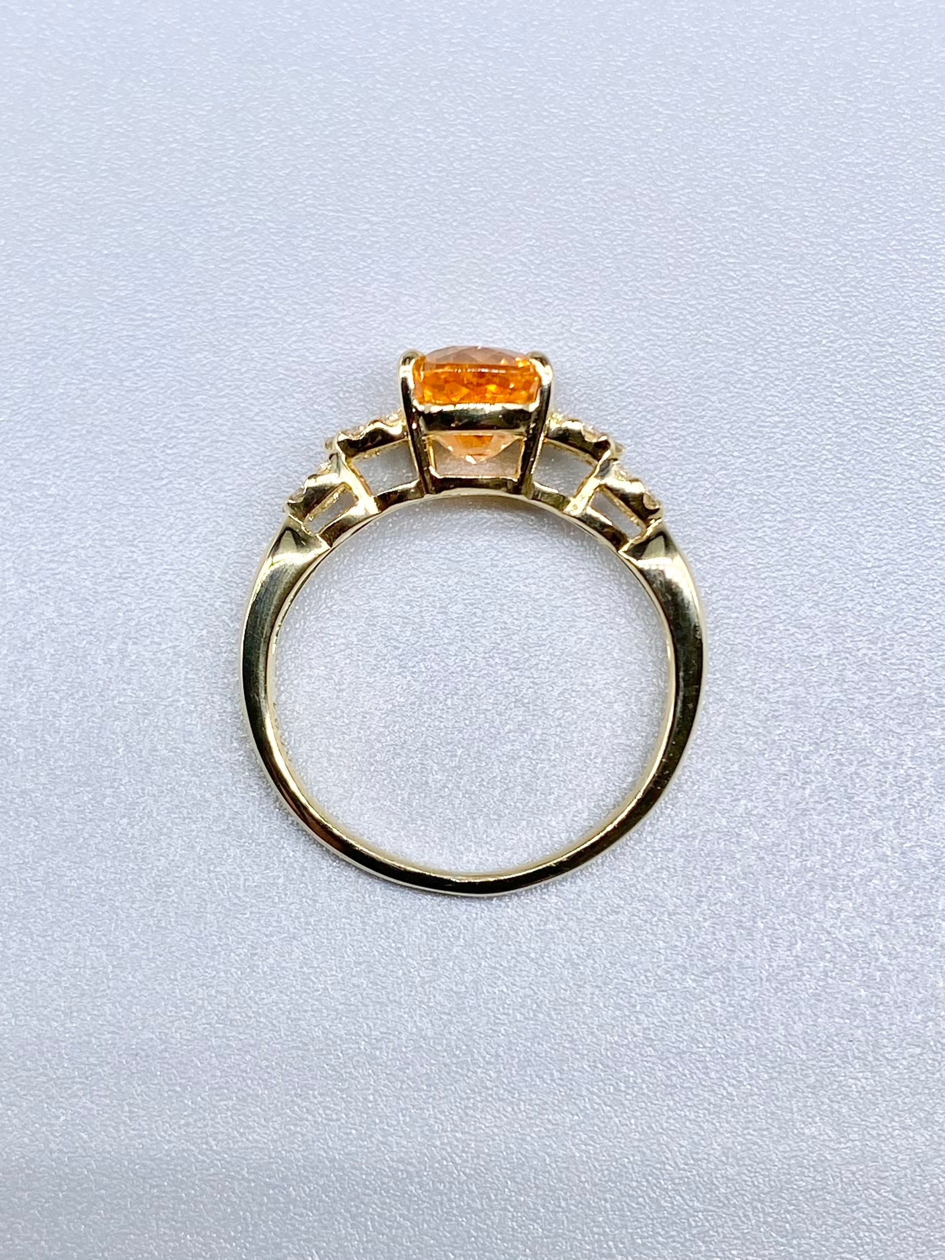 マンダリンガーネット 2.89ct / ダイヤモンド 計0.24ct K18 リング 12