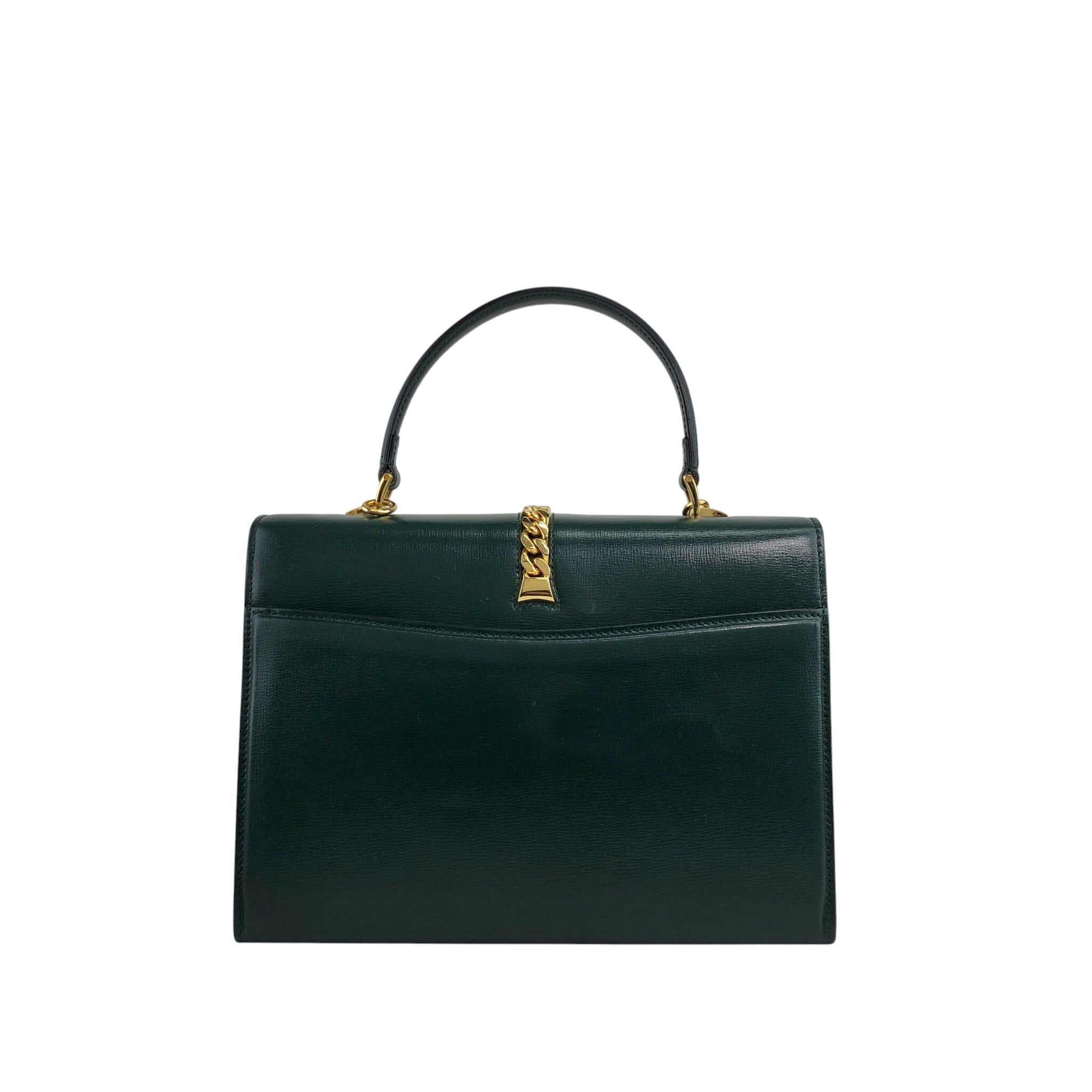 GUCCI グッチ ハンドバッグ グリーン ベルトモチーフ シルヴィ vintage