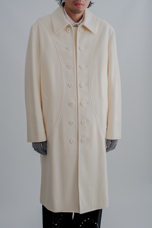 【ADAPTART】SYMMETRY FRONT MELTON COAT