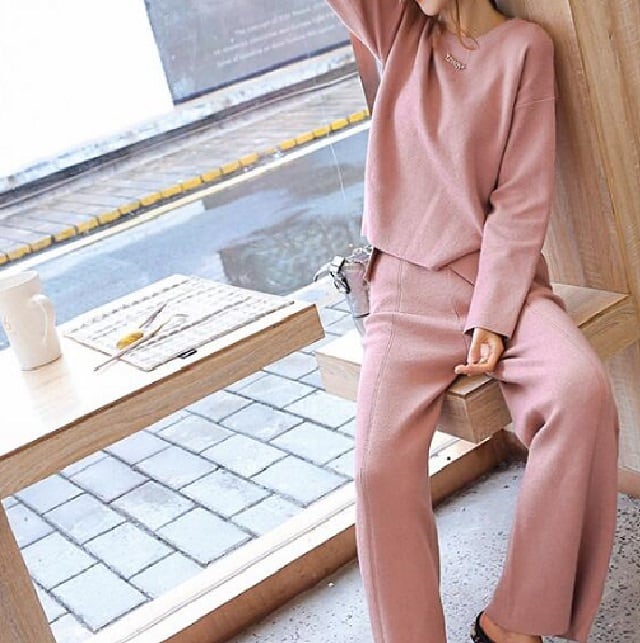 ニットセットアップ パンツ ピンク ｐｉｎｋ