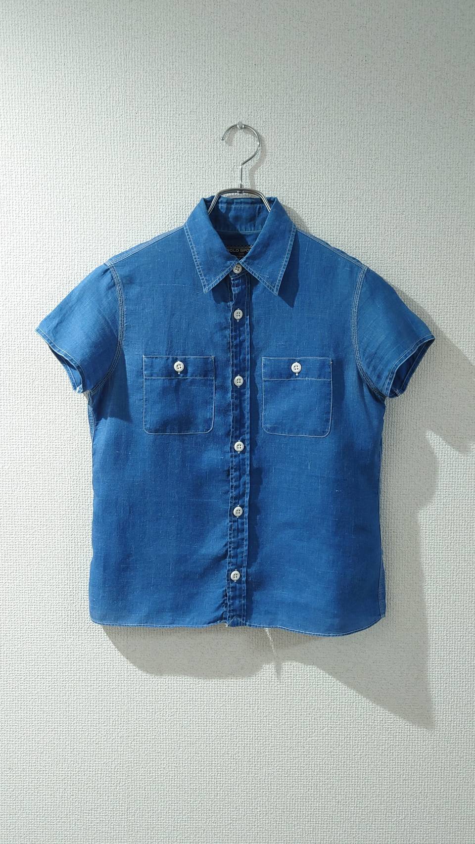 60s GLENN BERRY Stencil Chambray S/S Shirt S / US NAVY タイプ