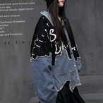 Patchwork Denim Baseball Jacket (ME496)