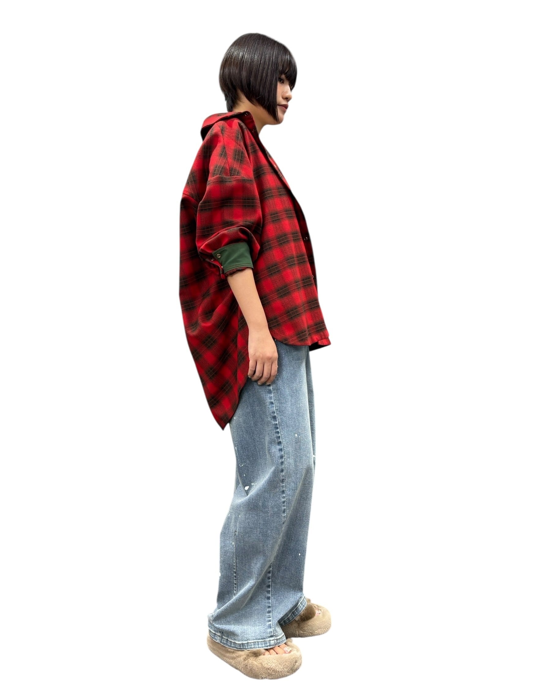 SALE【ayane】微起毛チェックシャツ 896132 アヤン | red earth